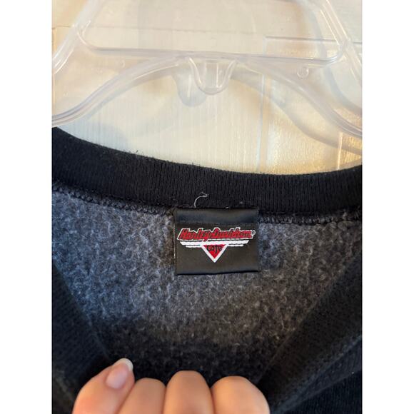 VTG Harley Davidson Men New York Café Live Hard Ride Easy Sweatshirt Black XL - Picture 5 of 6